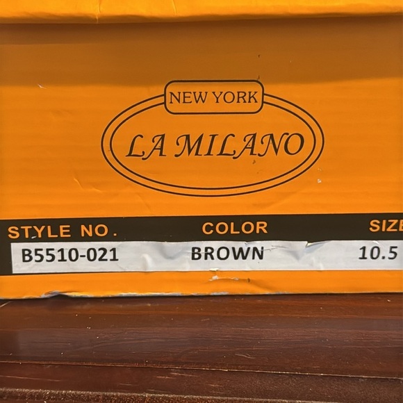 La Milano brown leather ankle boots bootie dress boots 10.5 - Picture 4 of 16